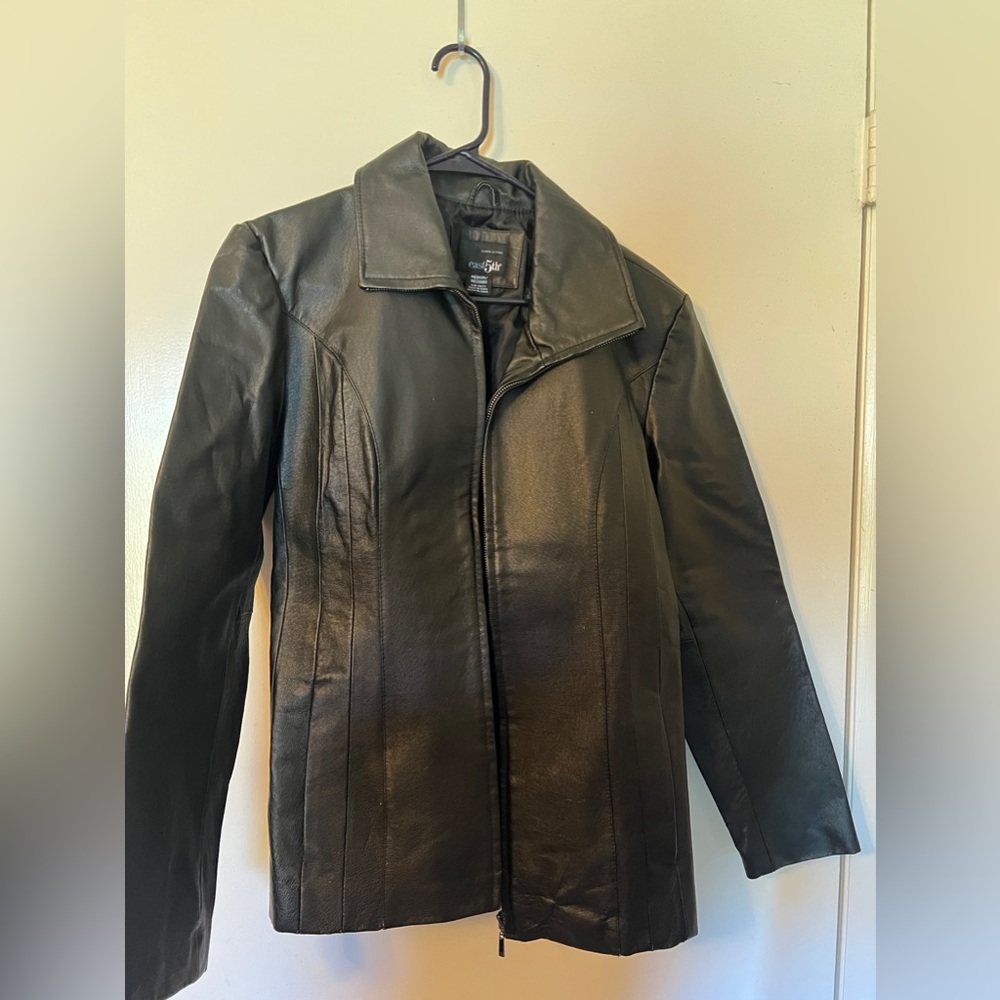 Medium Black Genuine Leather Jacket - East 5TH